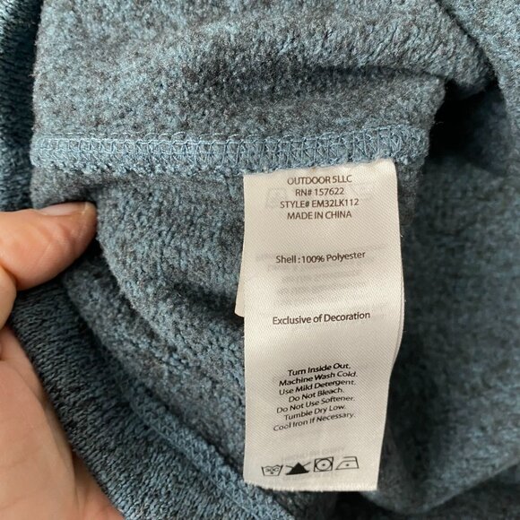 Eddie Bauer Mens 1/4 Zip Pullover Fleece Sweatshirt Large Blue Heather - Picture 7 of 10